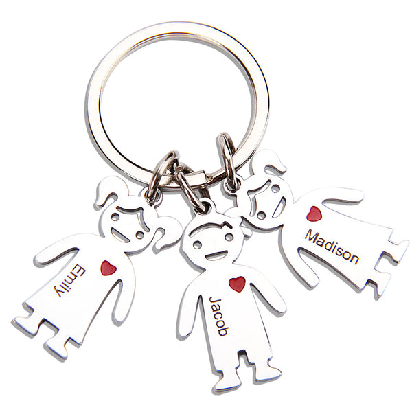 Customizable Family Keychain with Engraved Names-Up To 10 Names