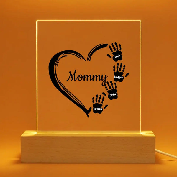 Personalized Unique Family Night Light Heart Shape Family Name Led Light