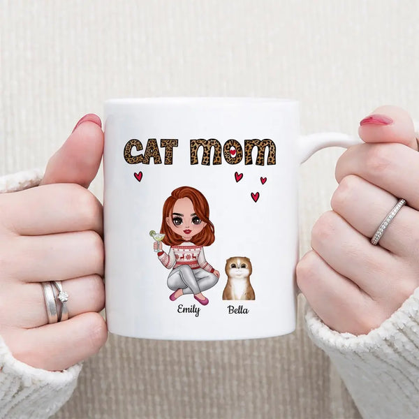 Personalized Cat Mom Mugs For Woman Cat Lovers Gifts