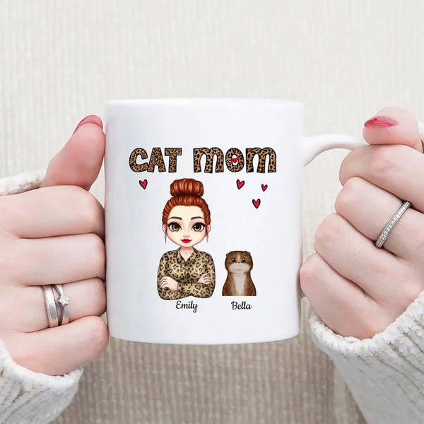 Personalized Cat Mom Mug Coffee Mug for Cat Lover