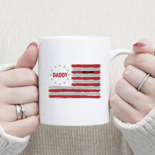 Personalized American Flag Mugs Custom Names Gifts For American