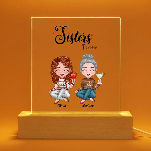 Sisters Forever Night Light Personalized  Night Light Lamp For Sisters